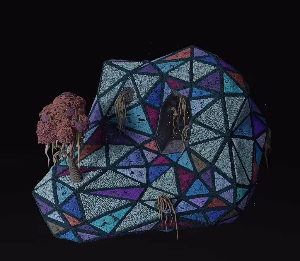 Vivid garden: Woven I/Cave: The Blue Roots