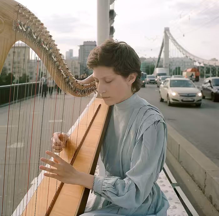Harp in the city