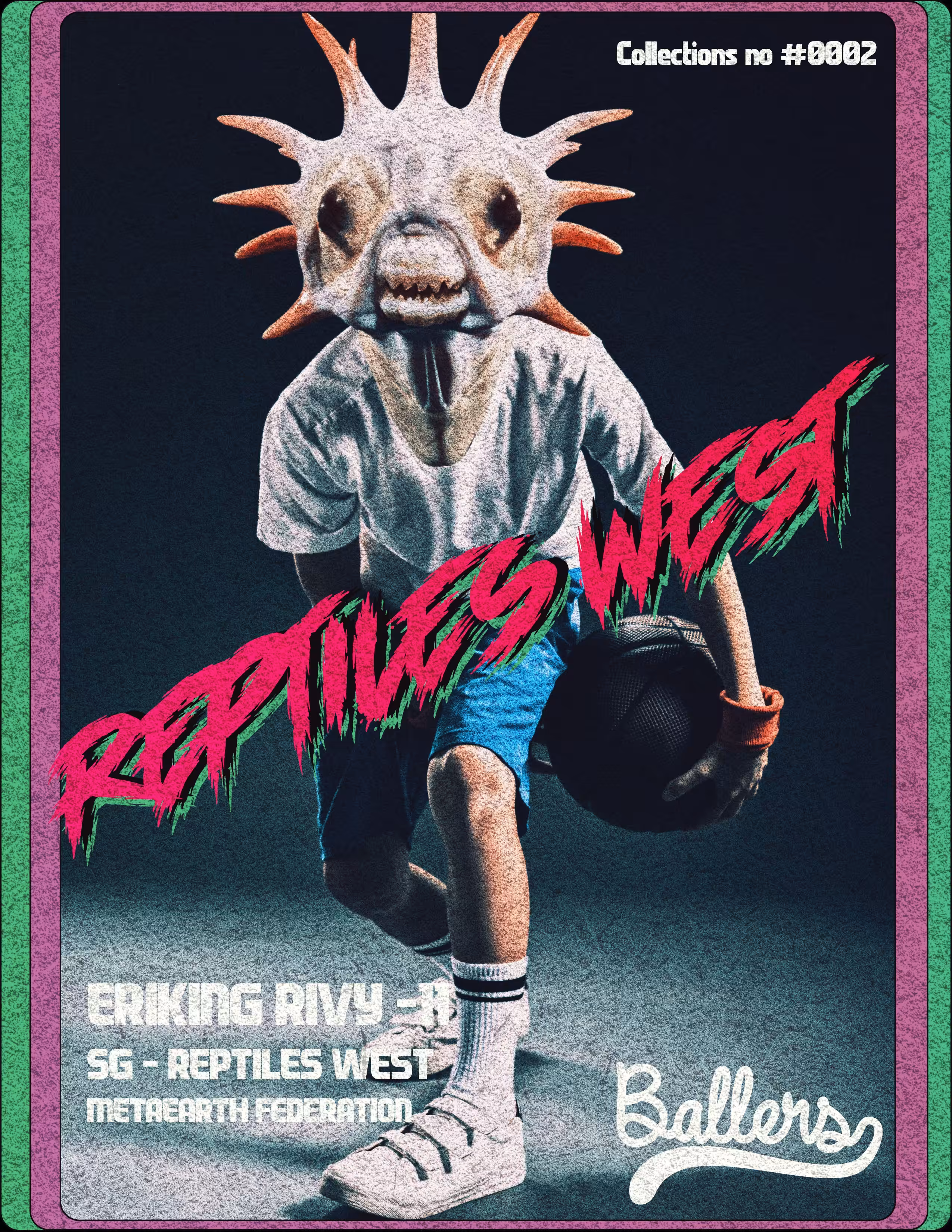 #0002 REPTILES WEST "Eriking Rivy"- Ballers Sports Trading Card