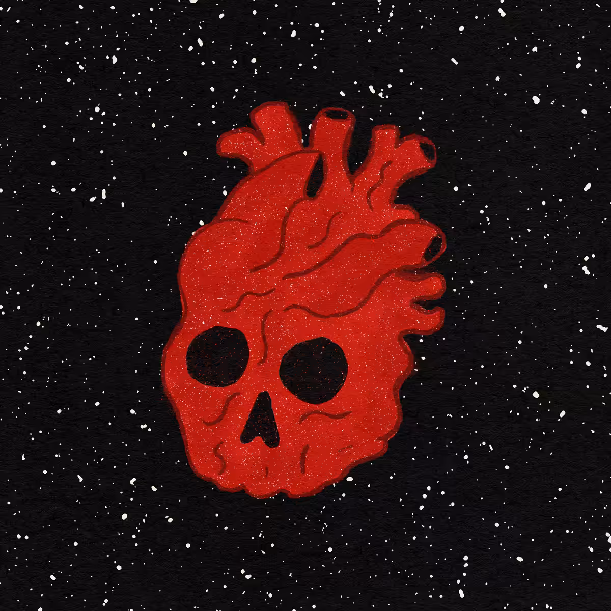 Lost heart skull