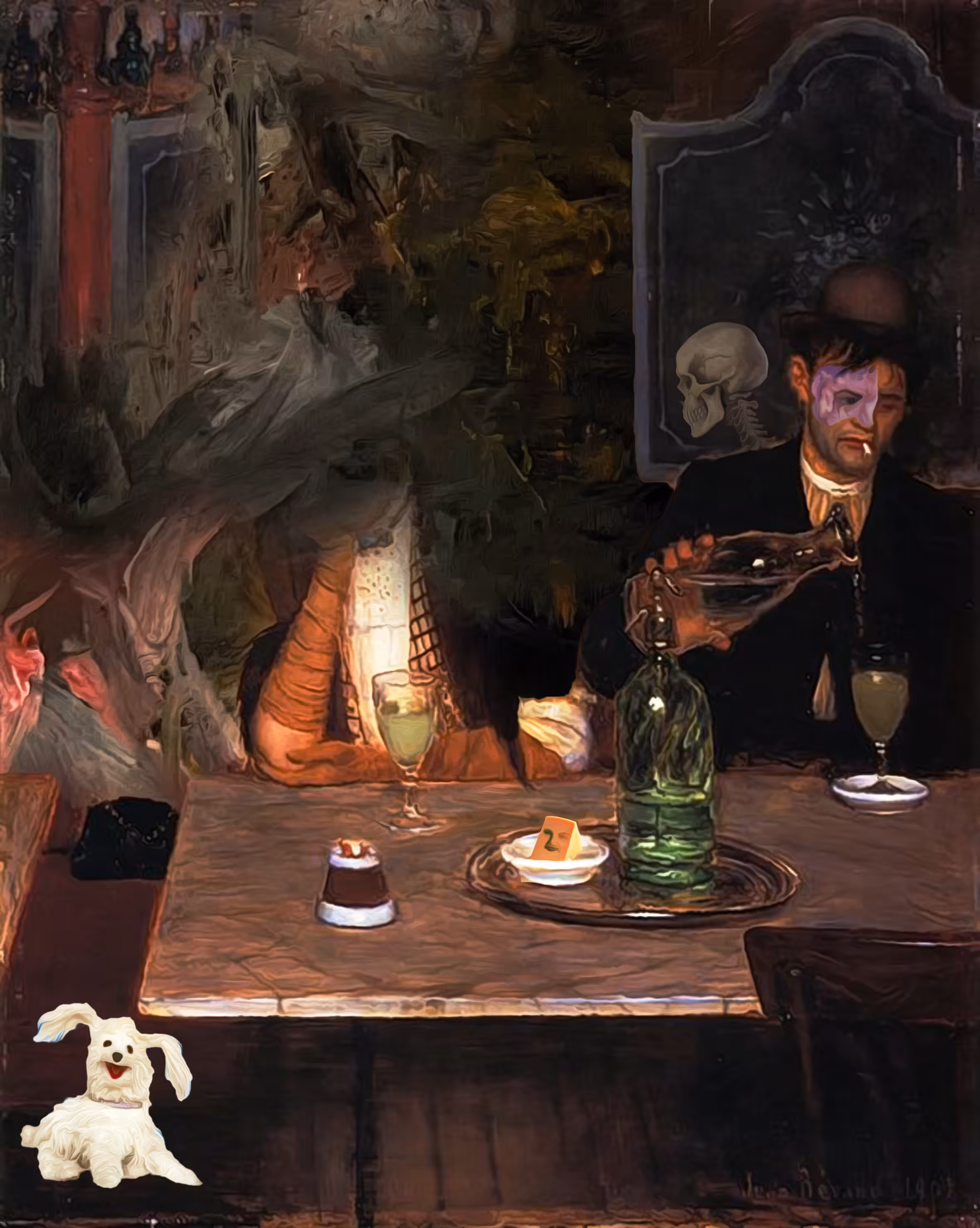 "Dog's Delight: Absinthe Revelry"