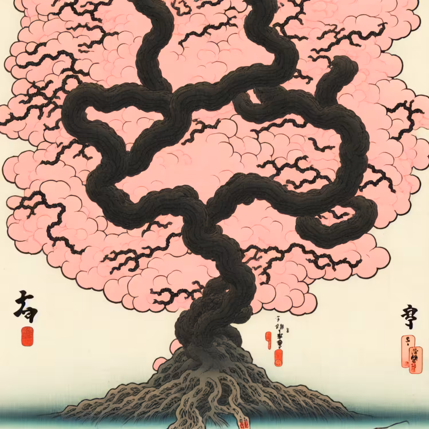 spamlife and spamwisdom tree (ukiyo-e style)