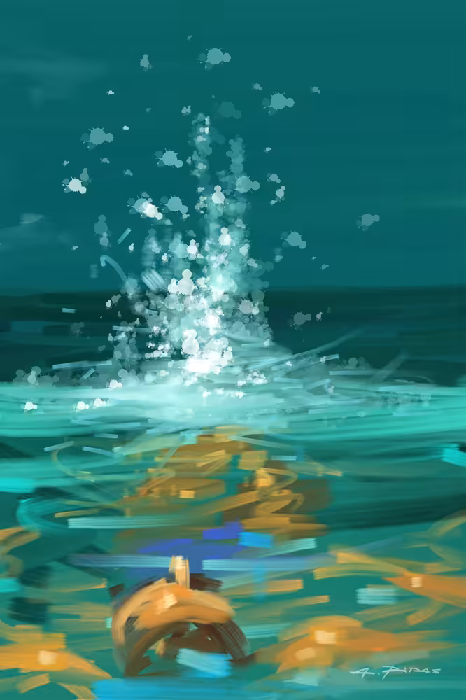 swimming back