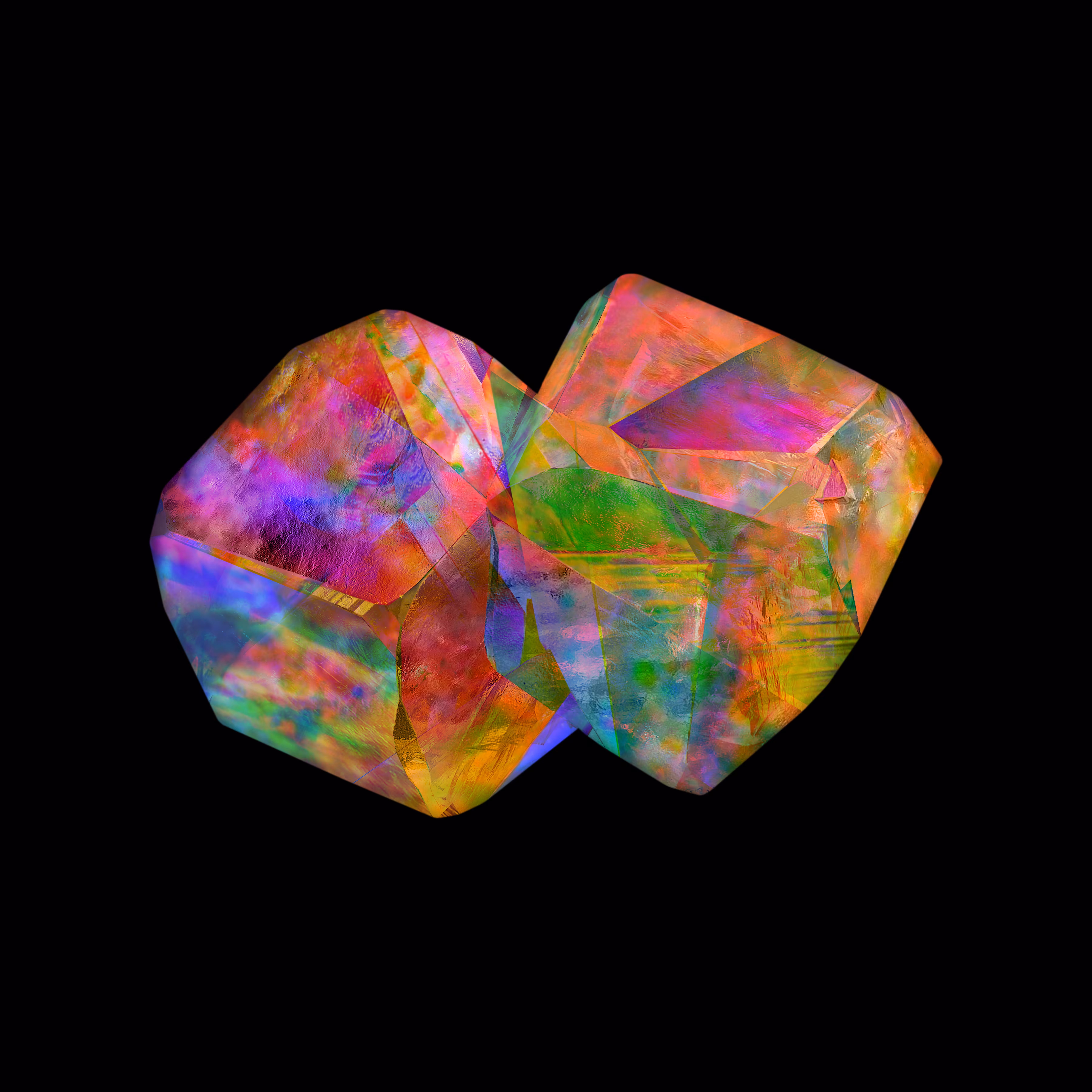 Kazakhstani Australian Mixed Mineral (Fluorite & Black Opal)