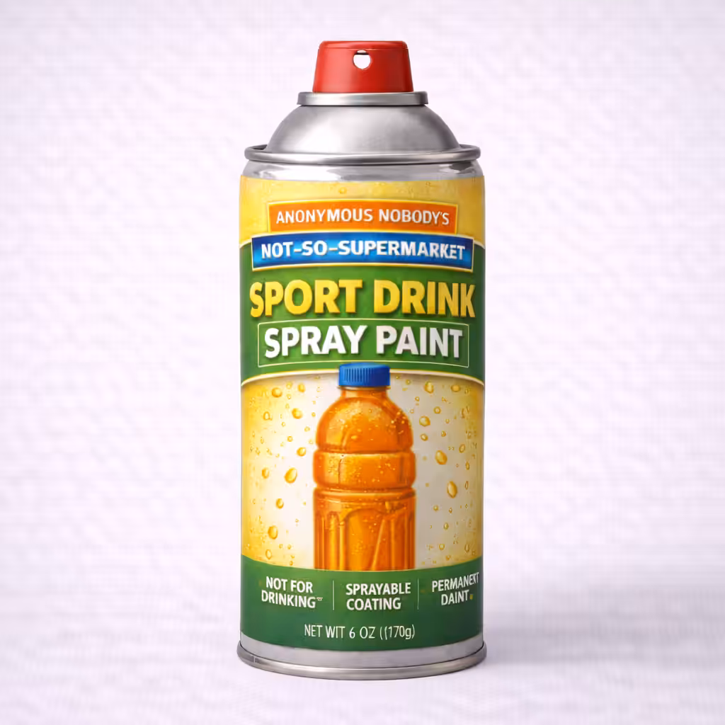 Anonymous Nobody’s Not-So-Supermarket: Sport Drink Spray Paint