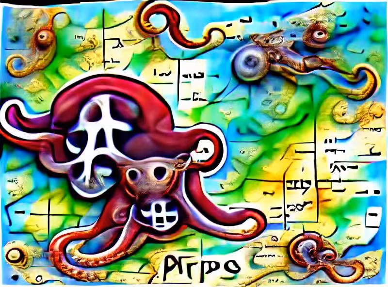 Abraham's First Works: Octopus pirate map
