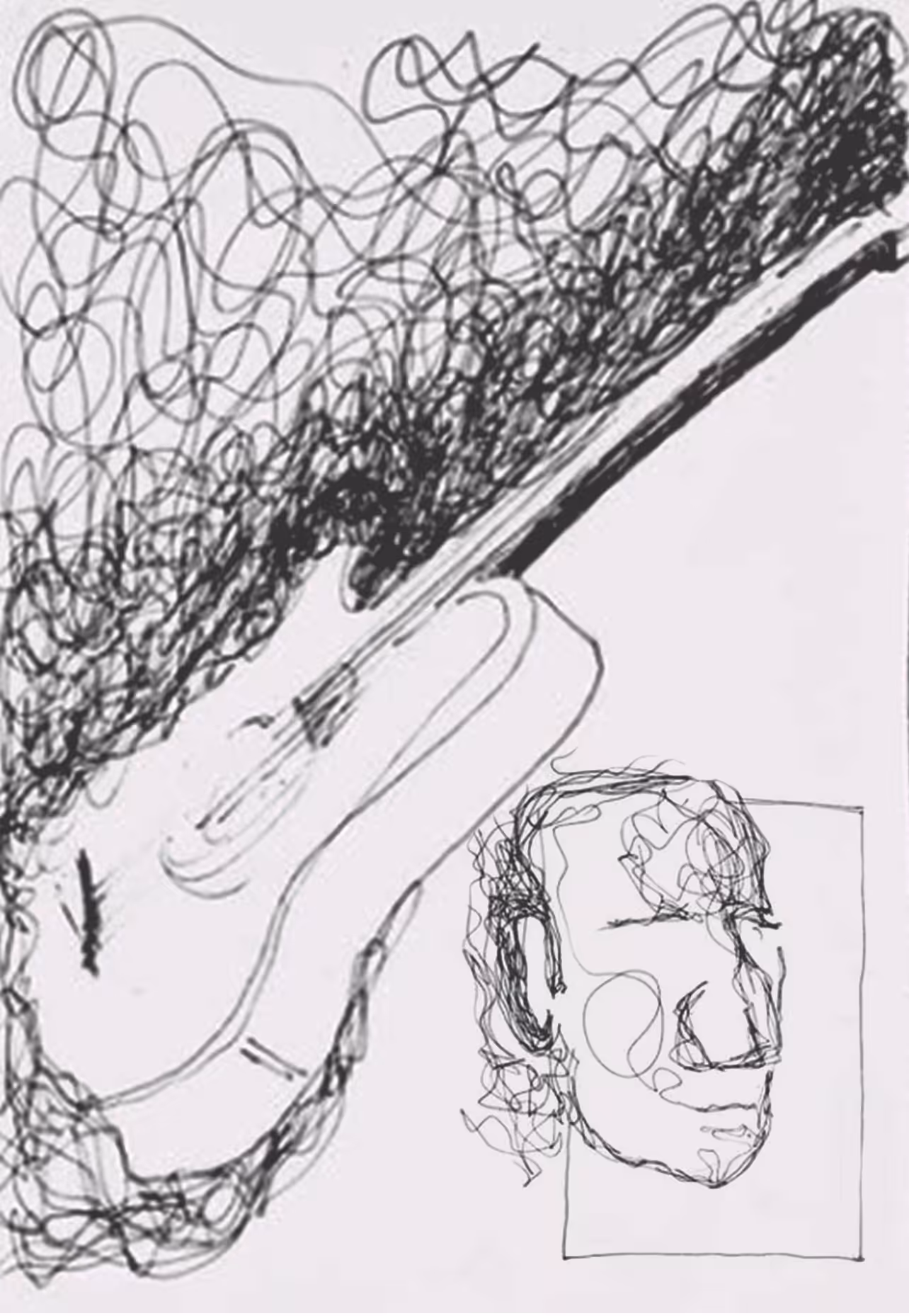a face & guitar