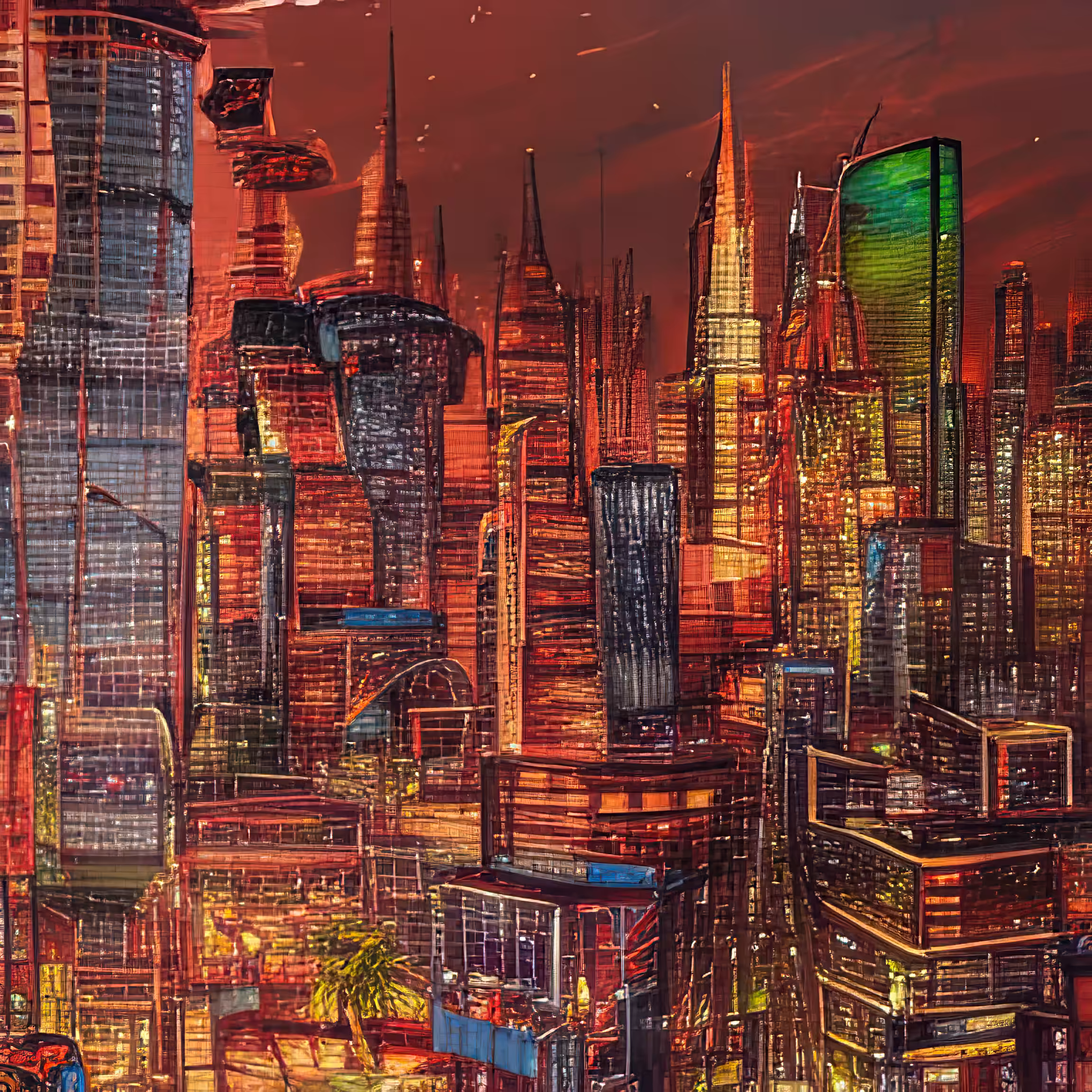 cyber city sunset 617272248