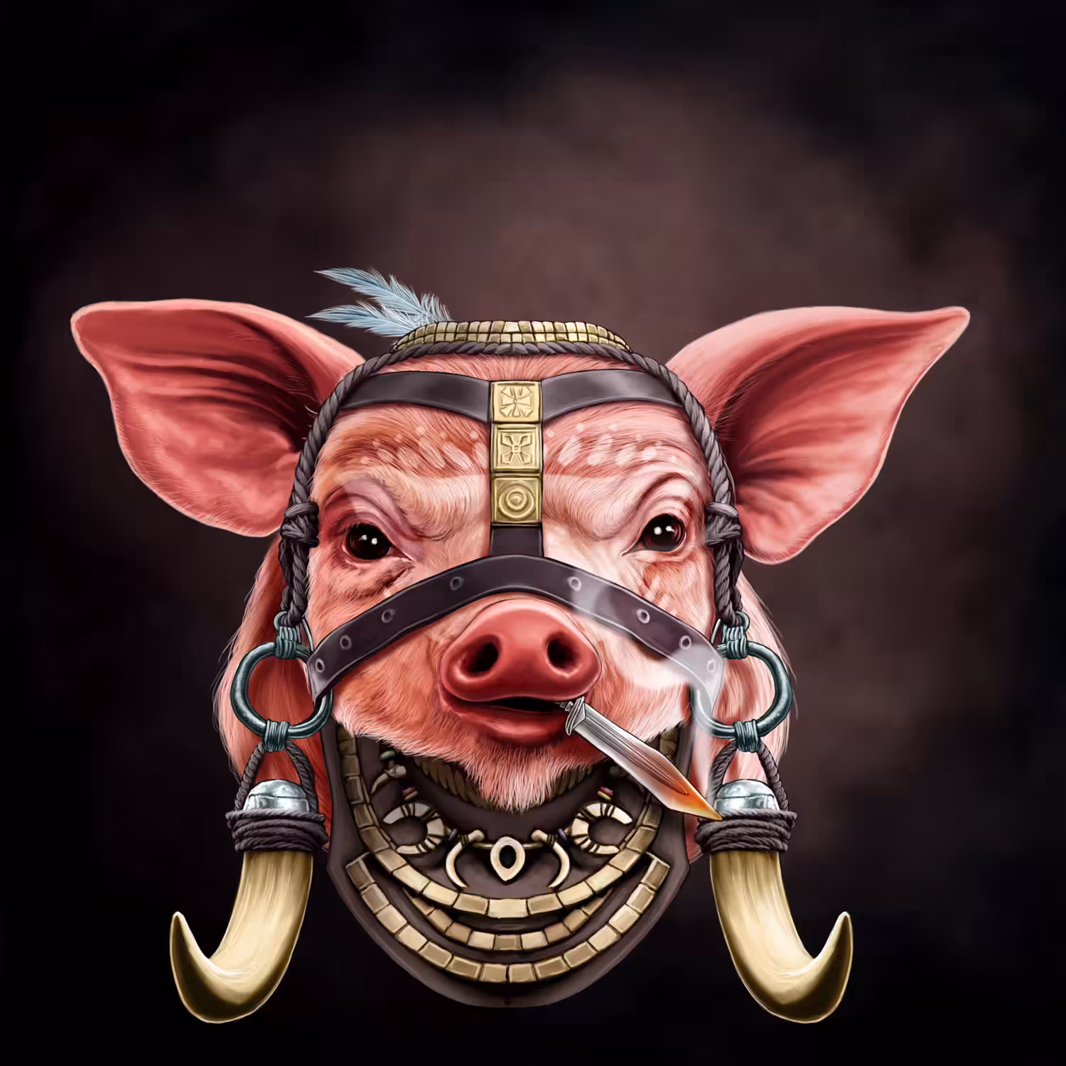 #069    African warrior pig