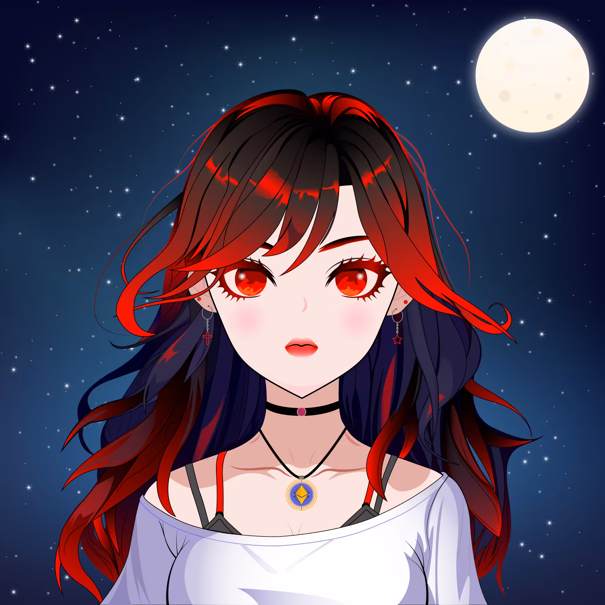 Moon, Midnight Echoes and Aurora's Gaze