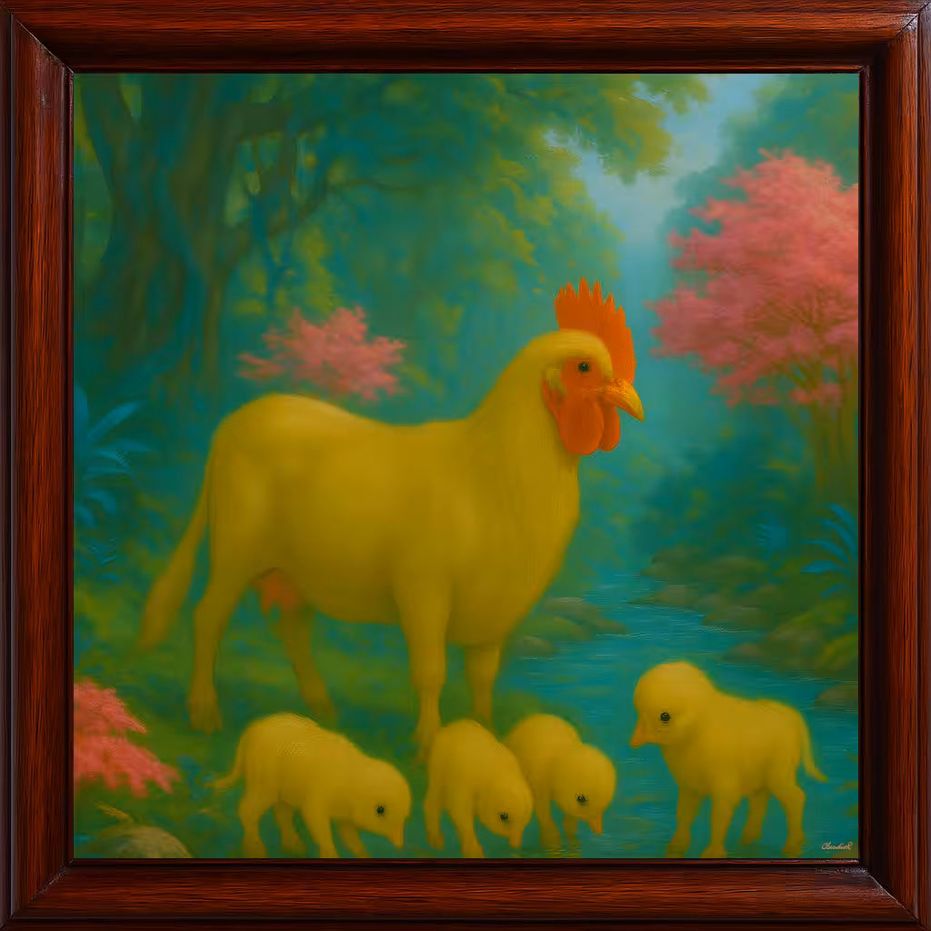 HenMoo and Her Little Ones