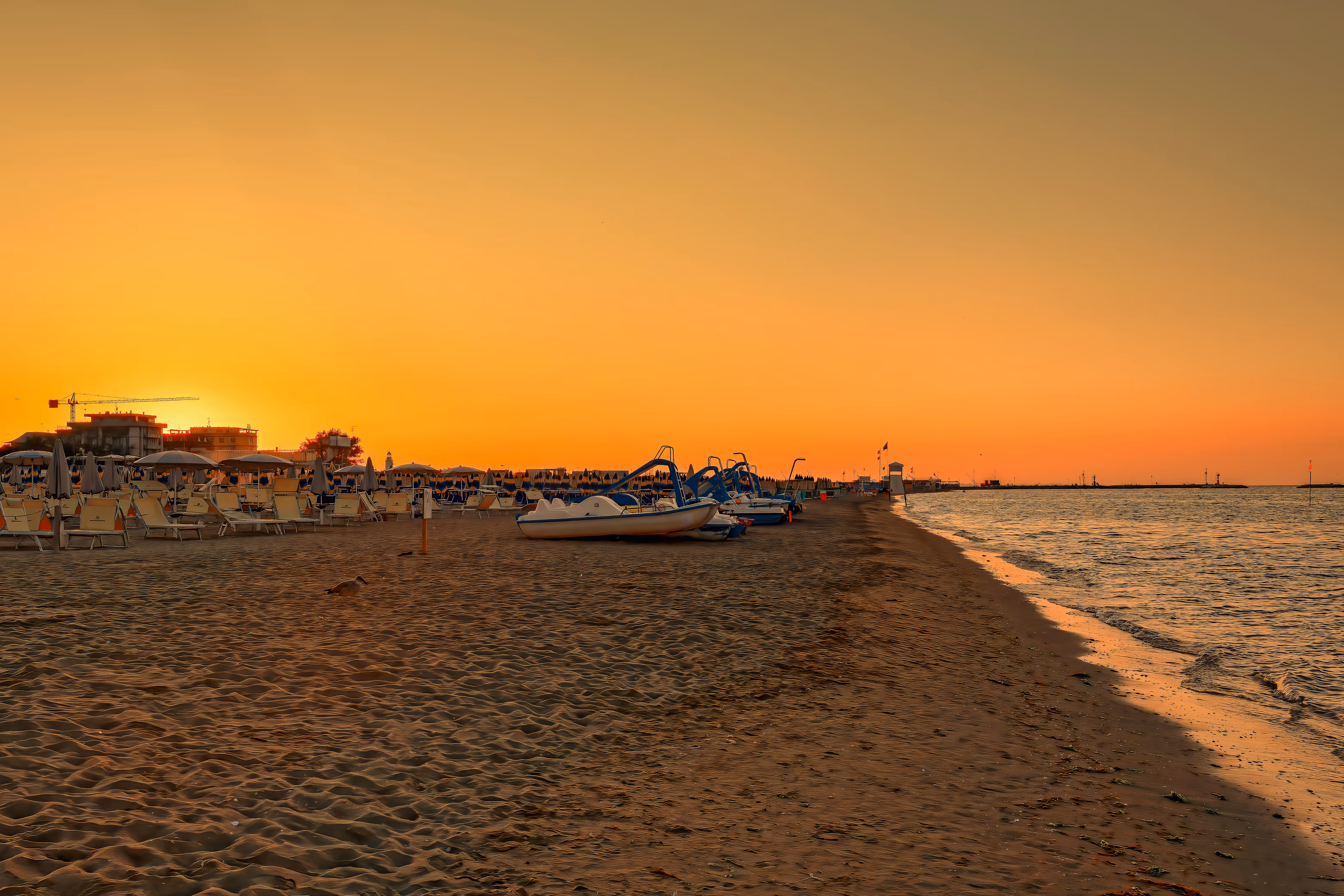 Sunsets and Sunrises: Cesenatico – Golden Silence at Sunset