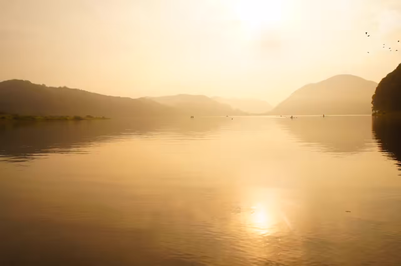 Meditation beside the lake.