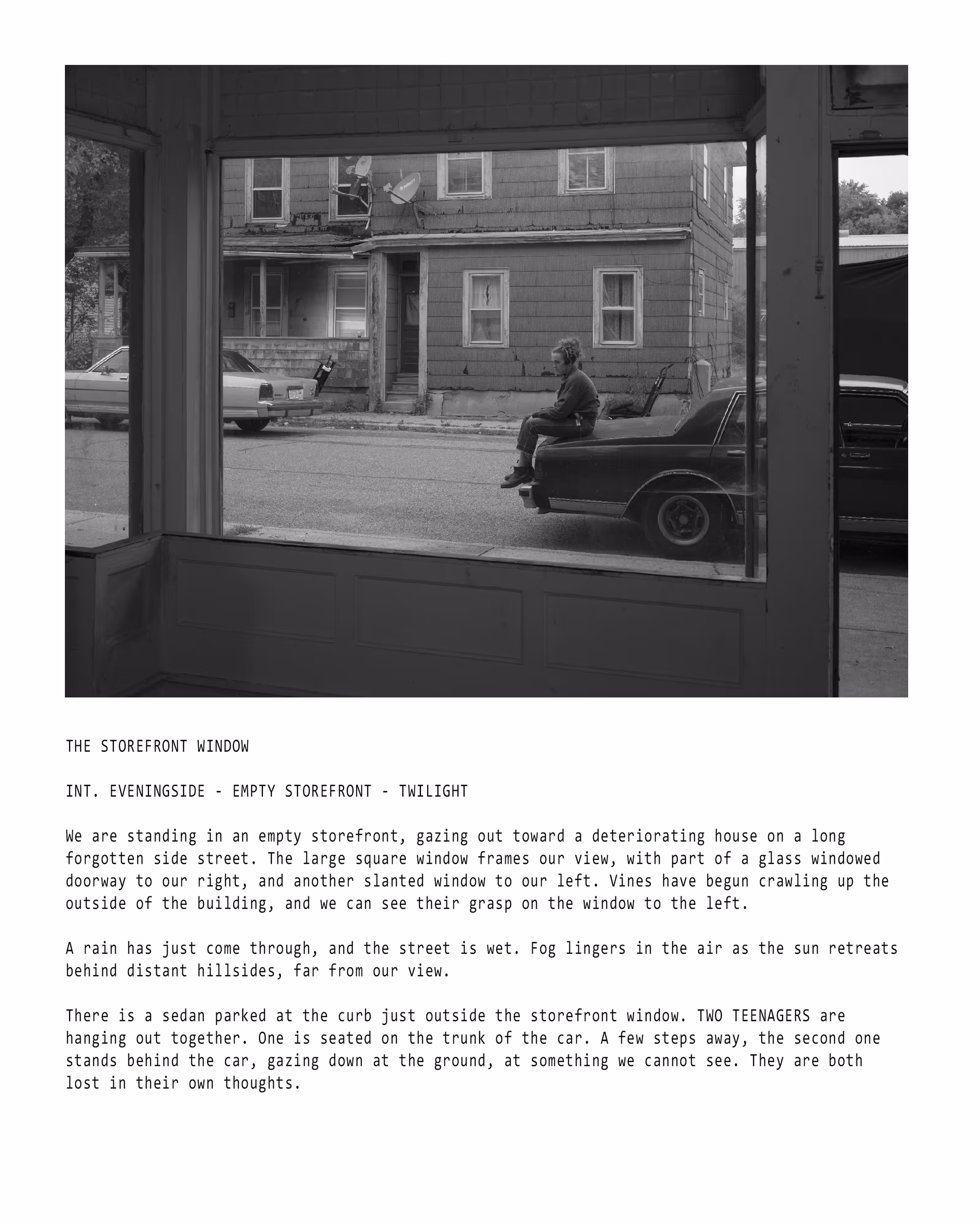 Eveningside [The Storefront Window Bundle] Tech Scout Study and Location Description by Juliane Hiam, 2021-2022