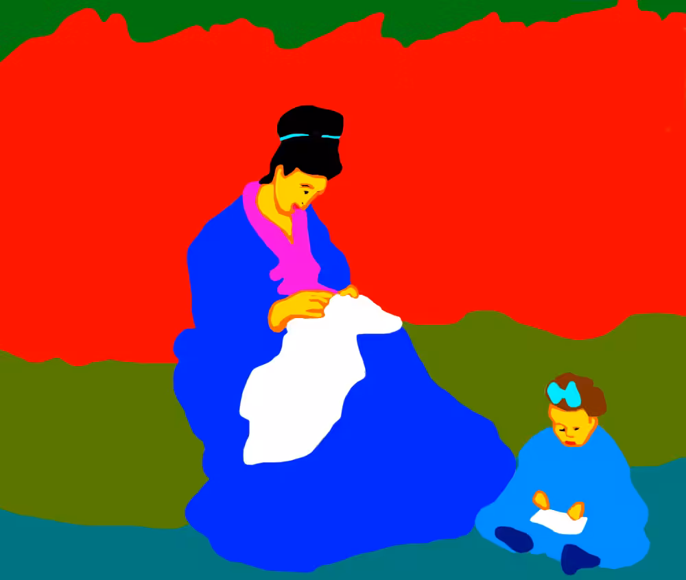 DIGITAL PAINTING: Marie Louise et Aglaé dans le jardin