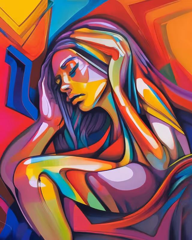 Colorful feeling of despair and entrapment 