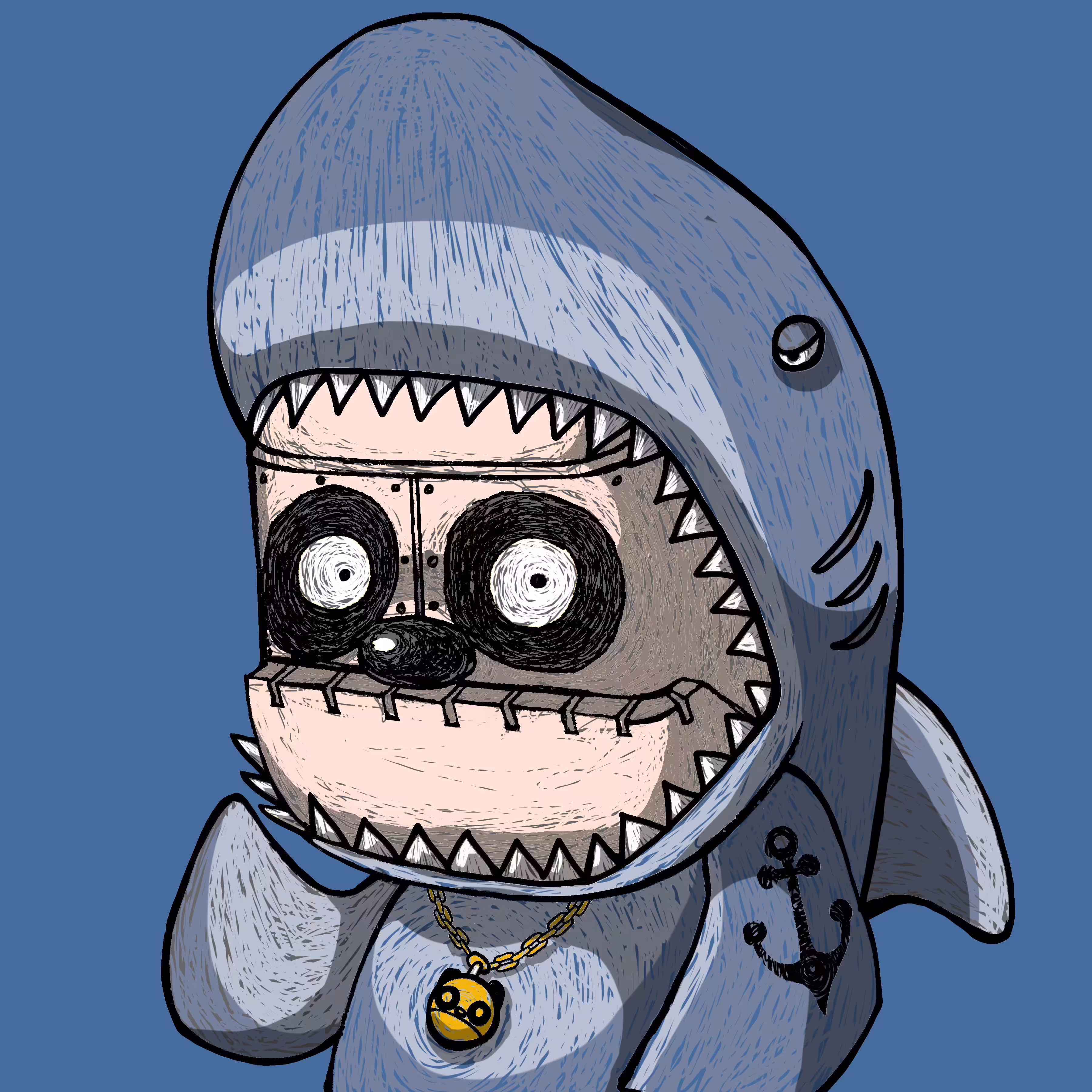 Papadoo in shark costume