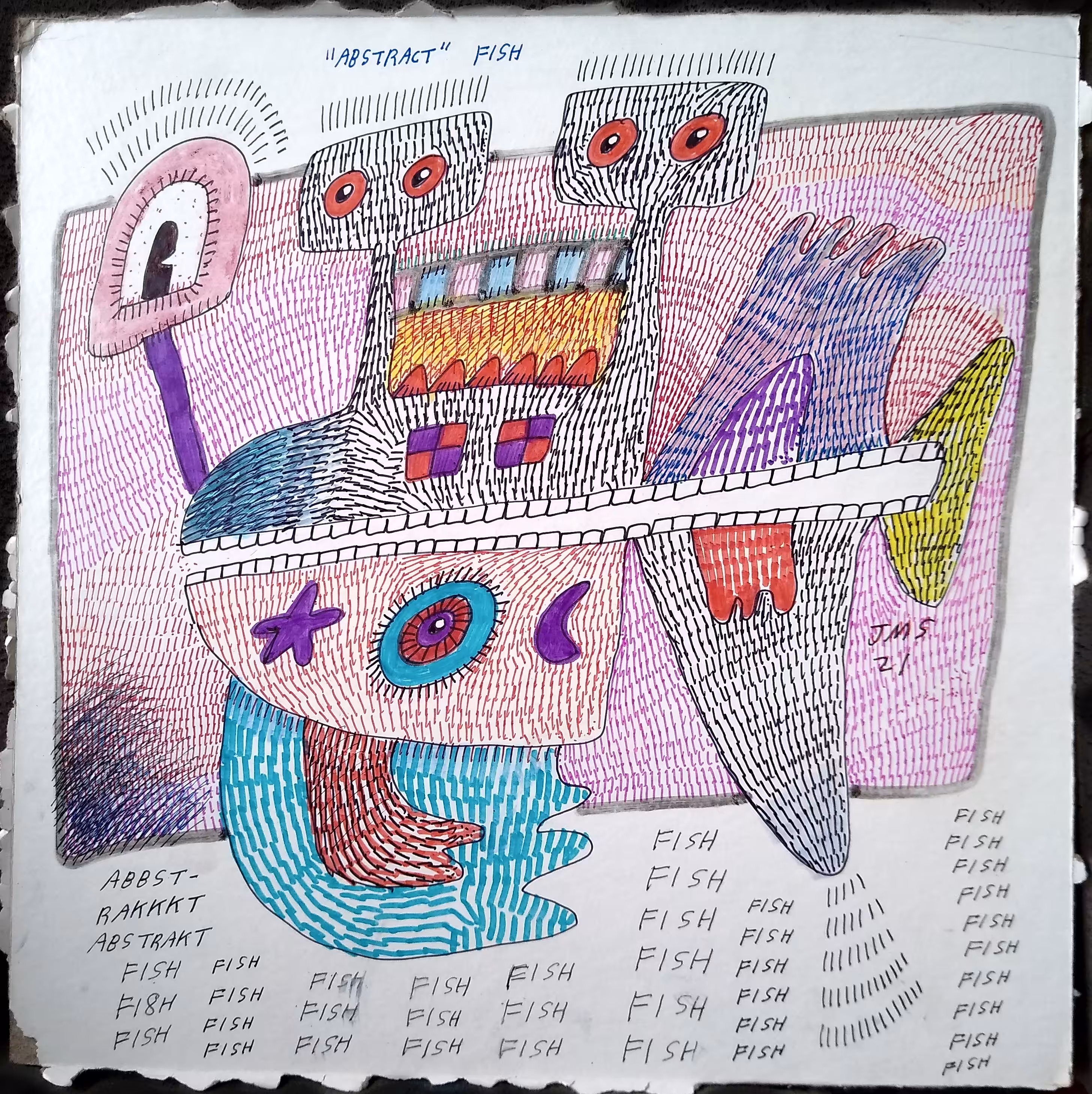 Abstract Fish - Jon Sarkin #029c