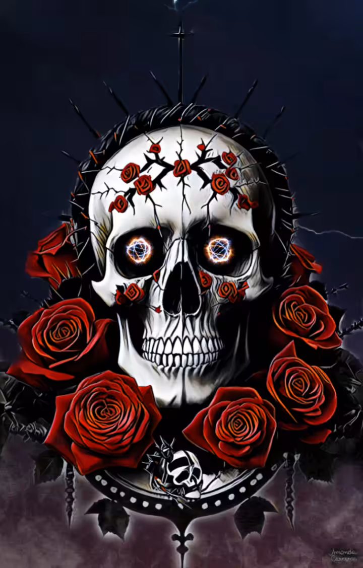 Skulls  and roses #6.