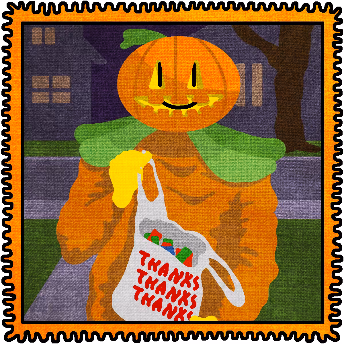 Pumpkin Man Stamp