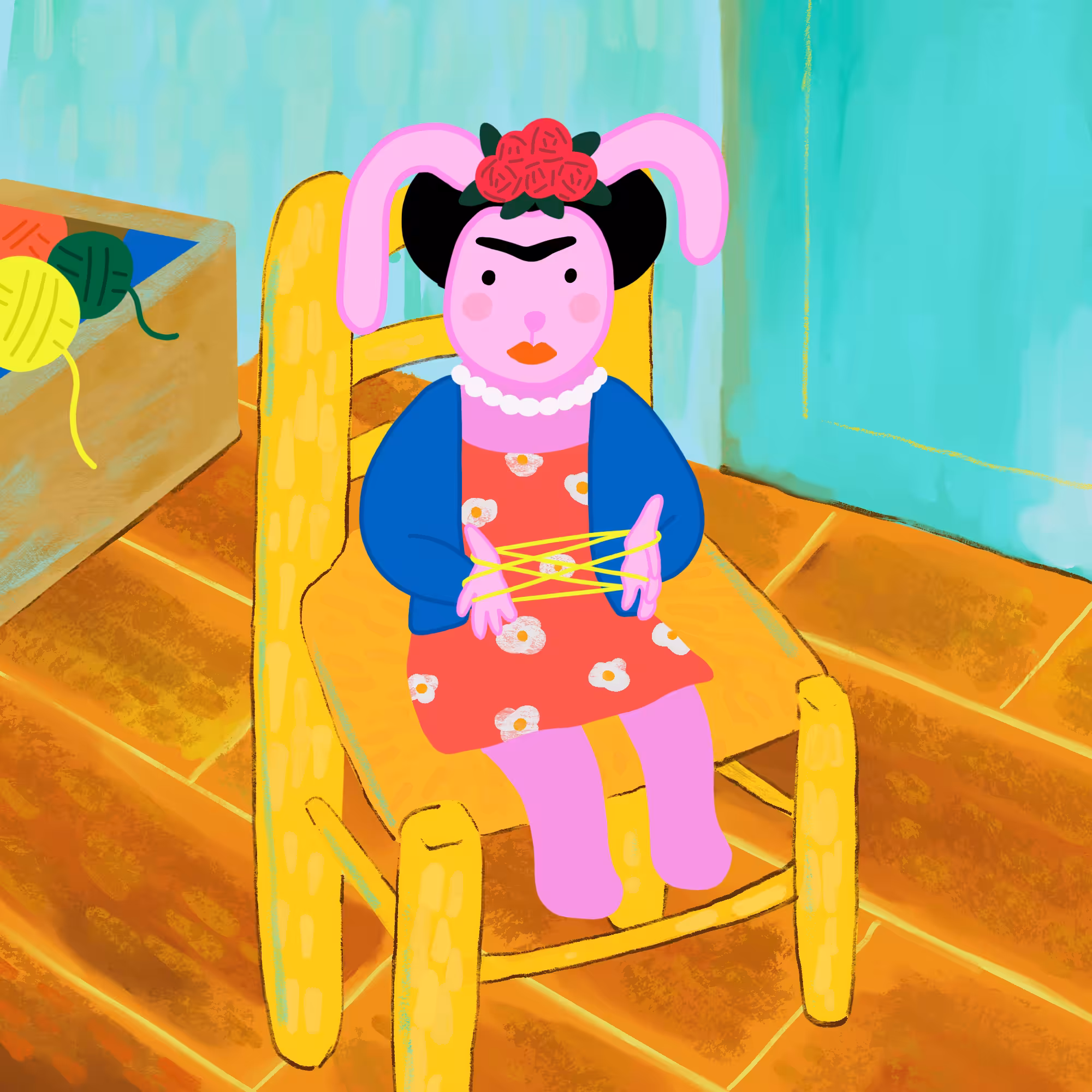 Bunny Frida on Van Gogh Chair #21