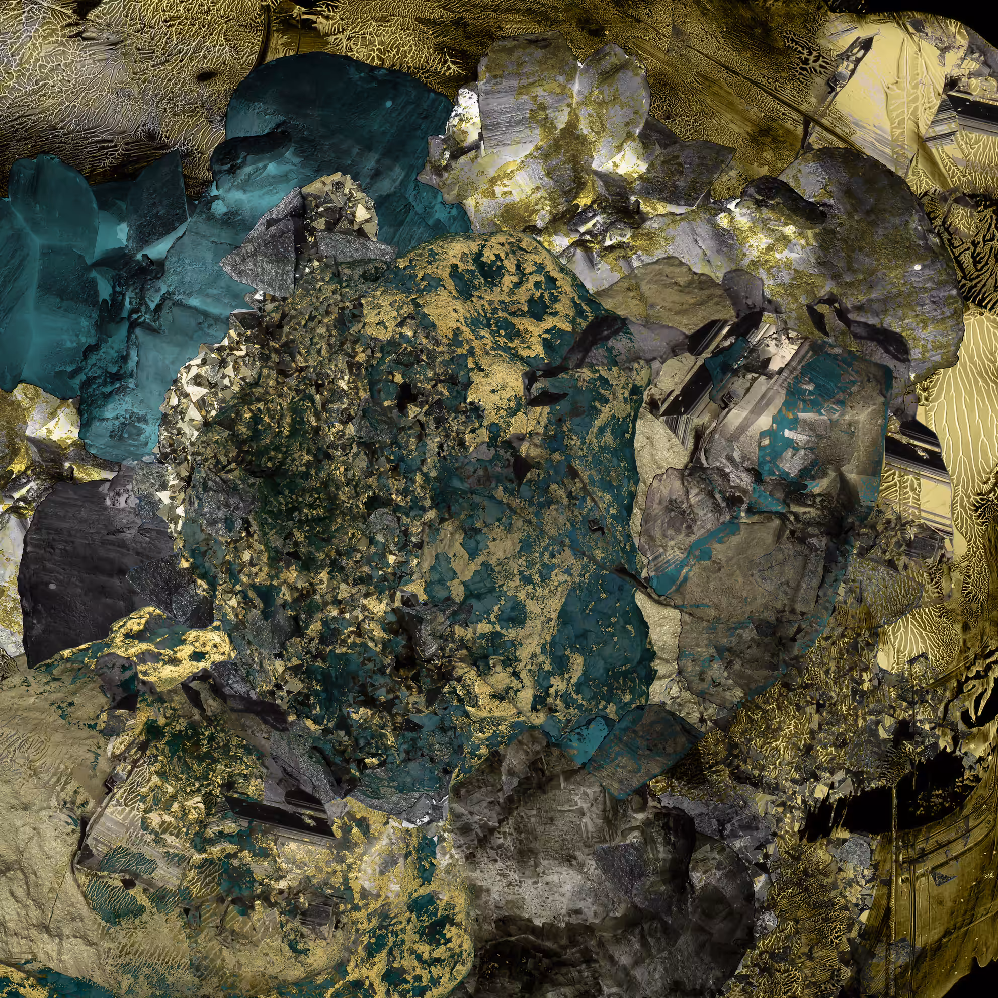 Gold Frebergite Pyrite