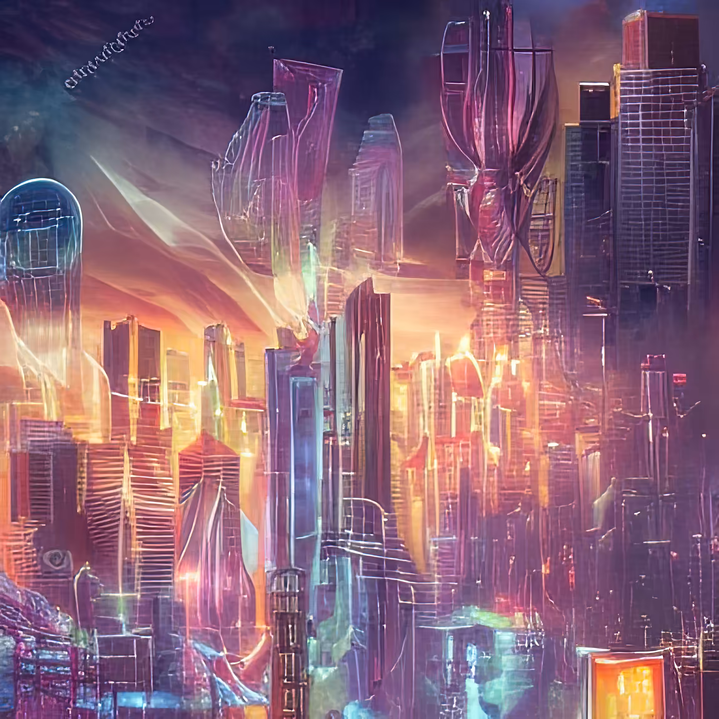 cyberpunk city panorama dawn 140913400