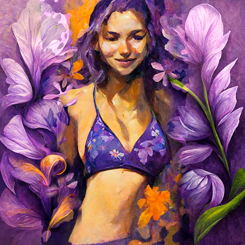 Girl and Flower #3 #2