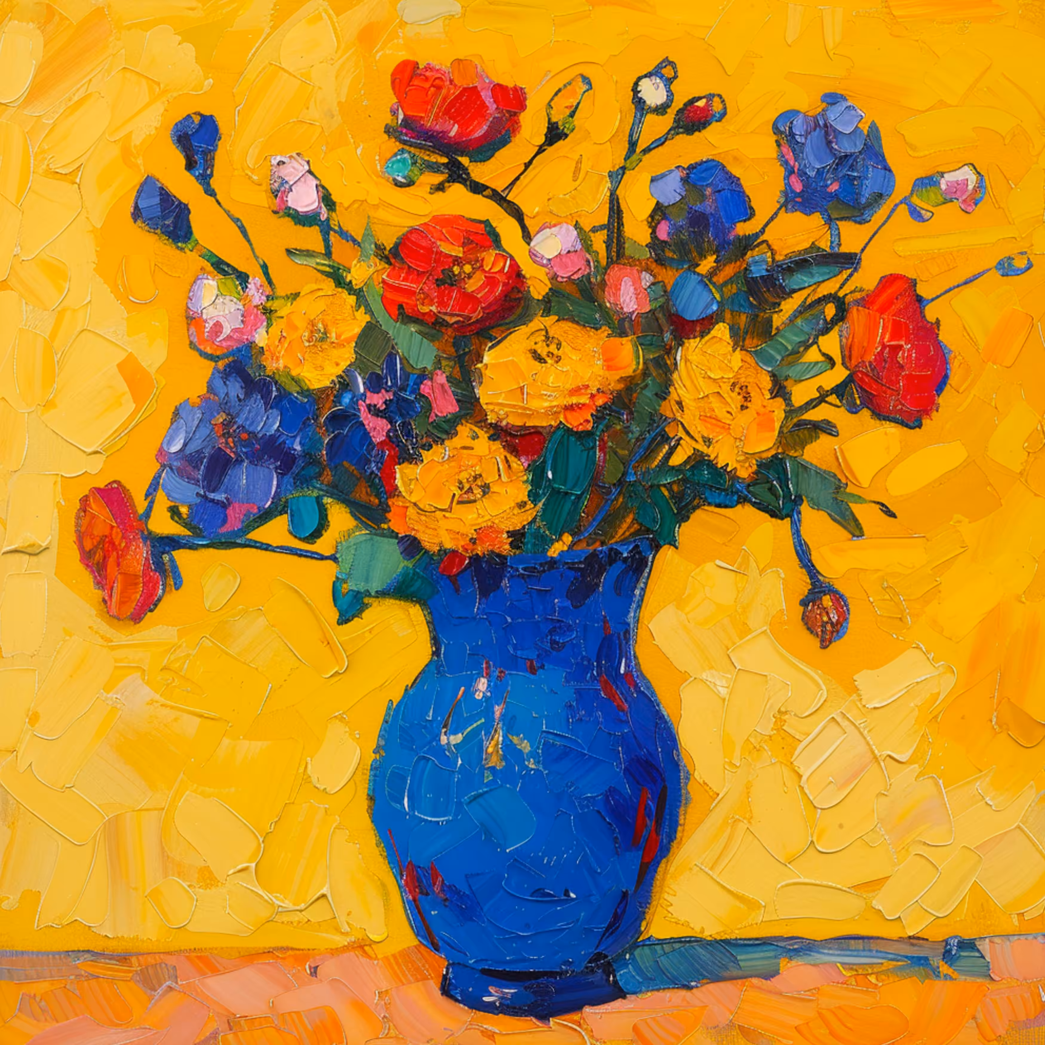 Red, yellow, blue