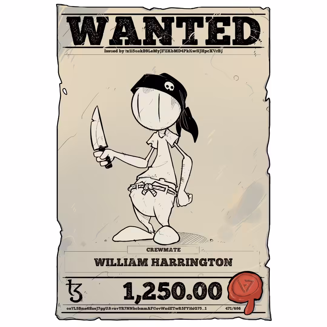 WILLIAM HARRINGTON | TEZOS PIRATE 471/666