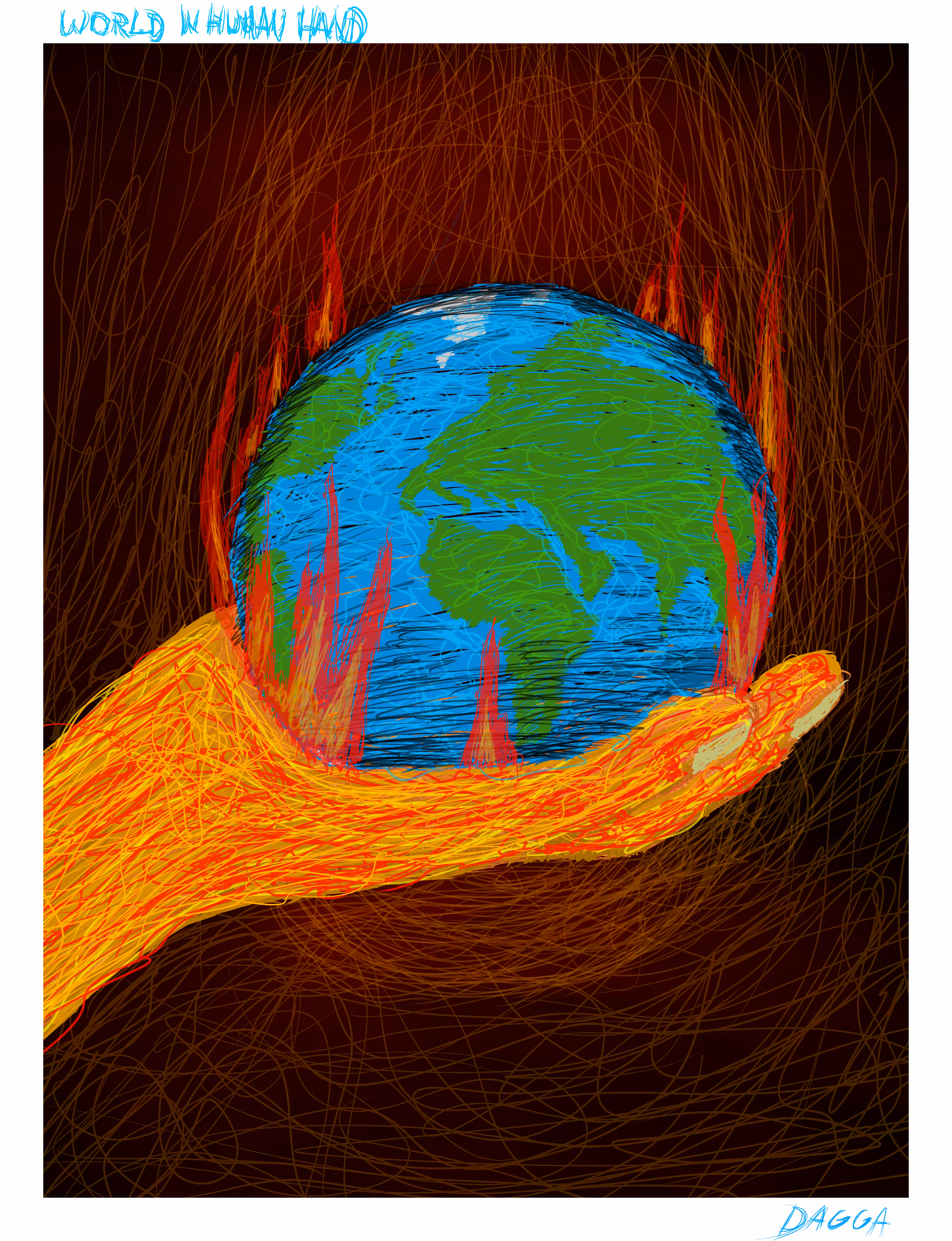World in human hand