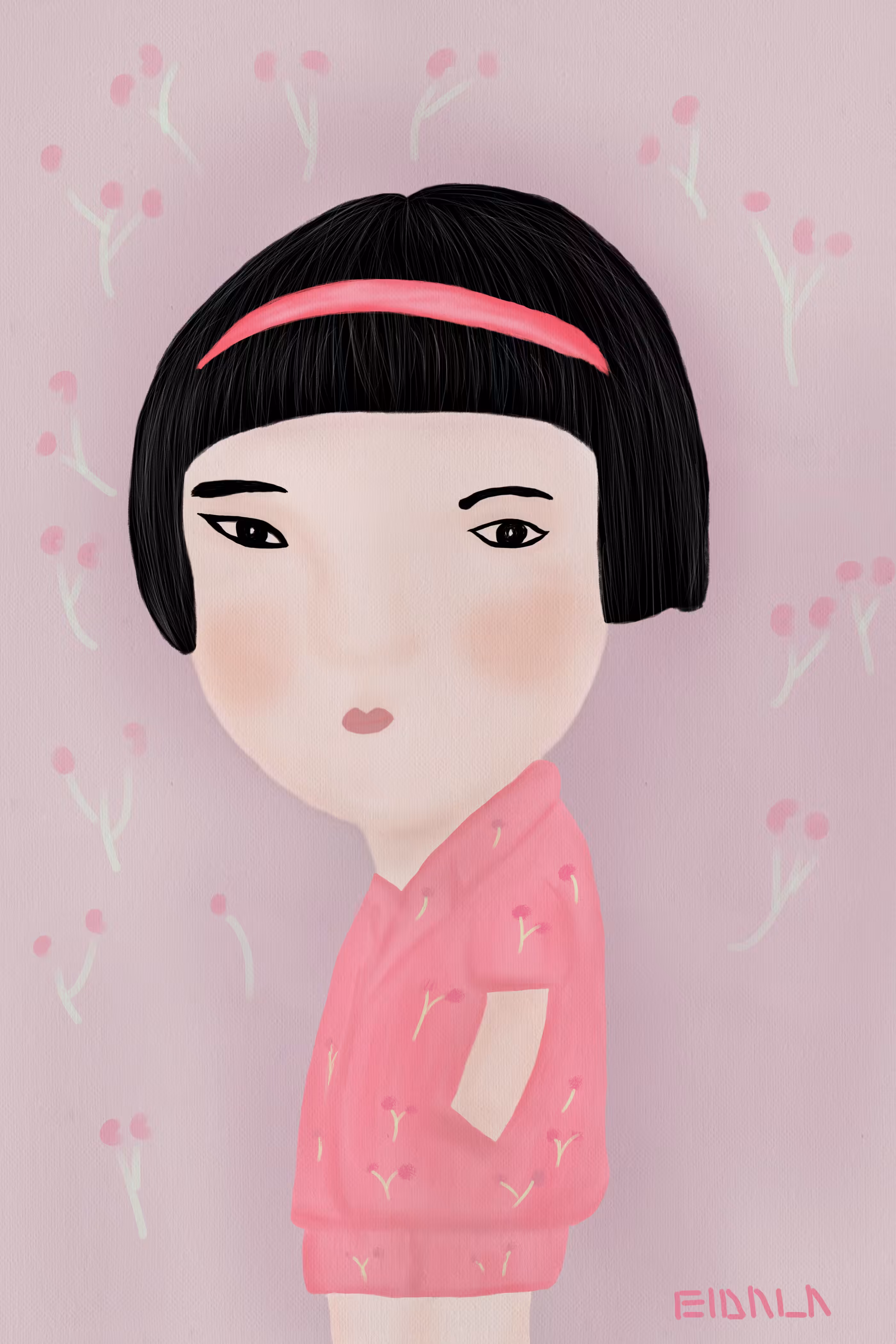 Rabbit girl in pajamas