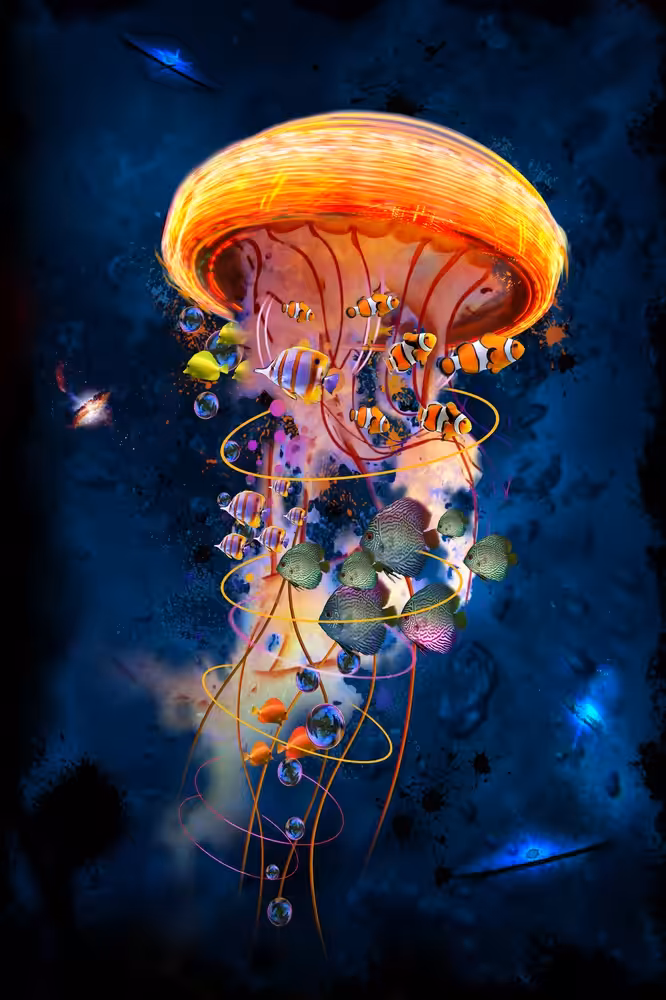 Electric Jellyfish Worlds in Space