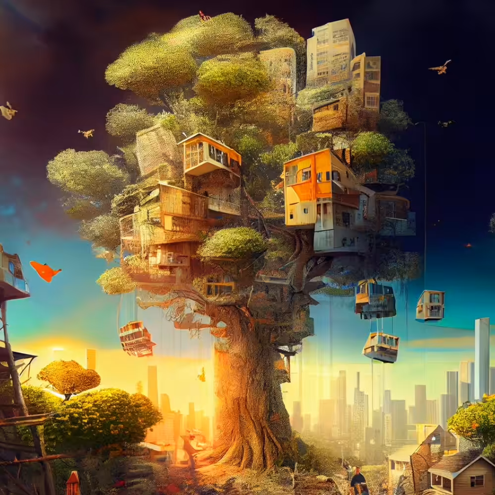 Happy tree 18 - modern city tree