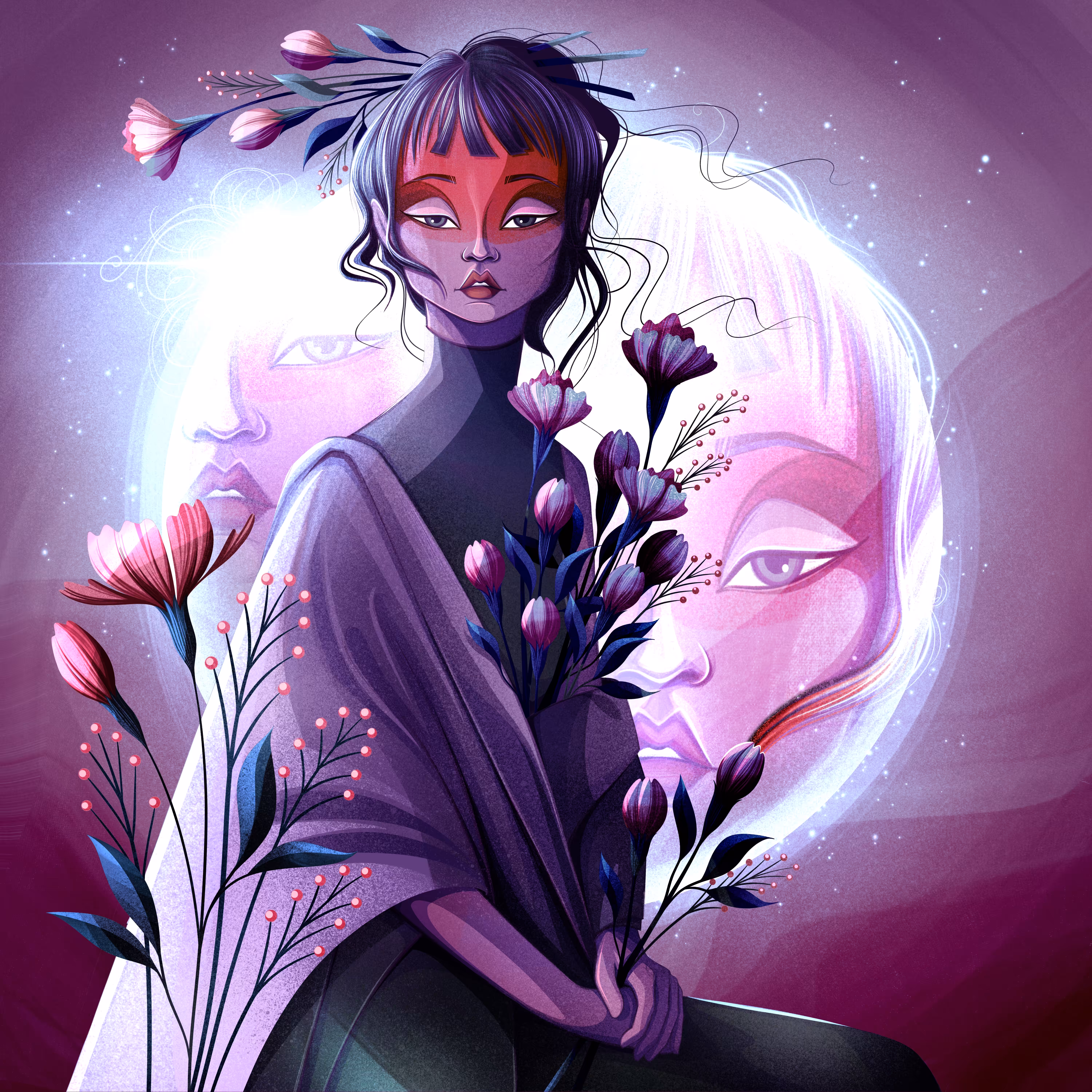 Lady with flowers