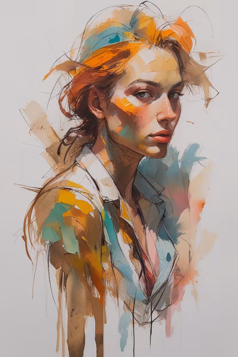 Abstract painting girl