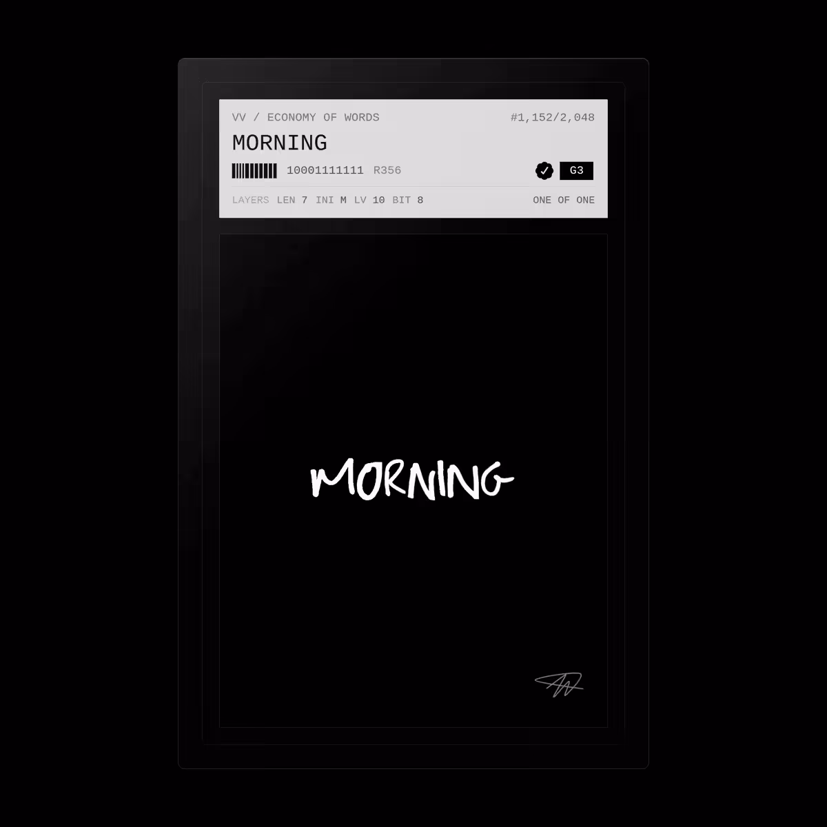 Economy of Words: MORNING · #1152