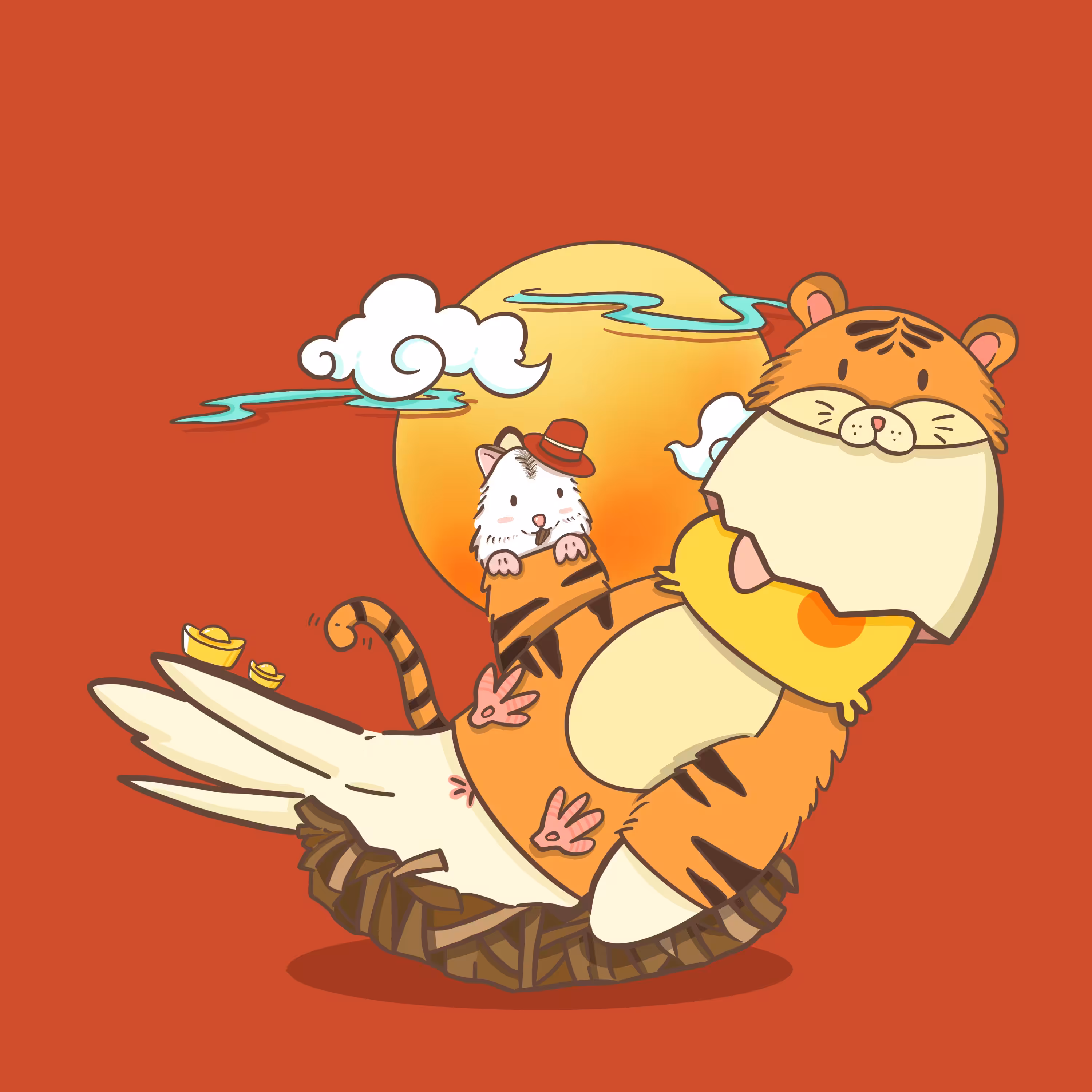 [RARE] #25 Born to be friendly tiger with hamster