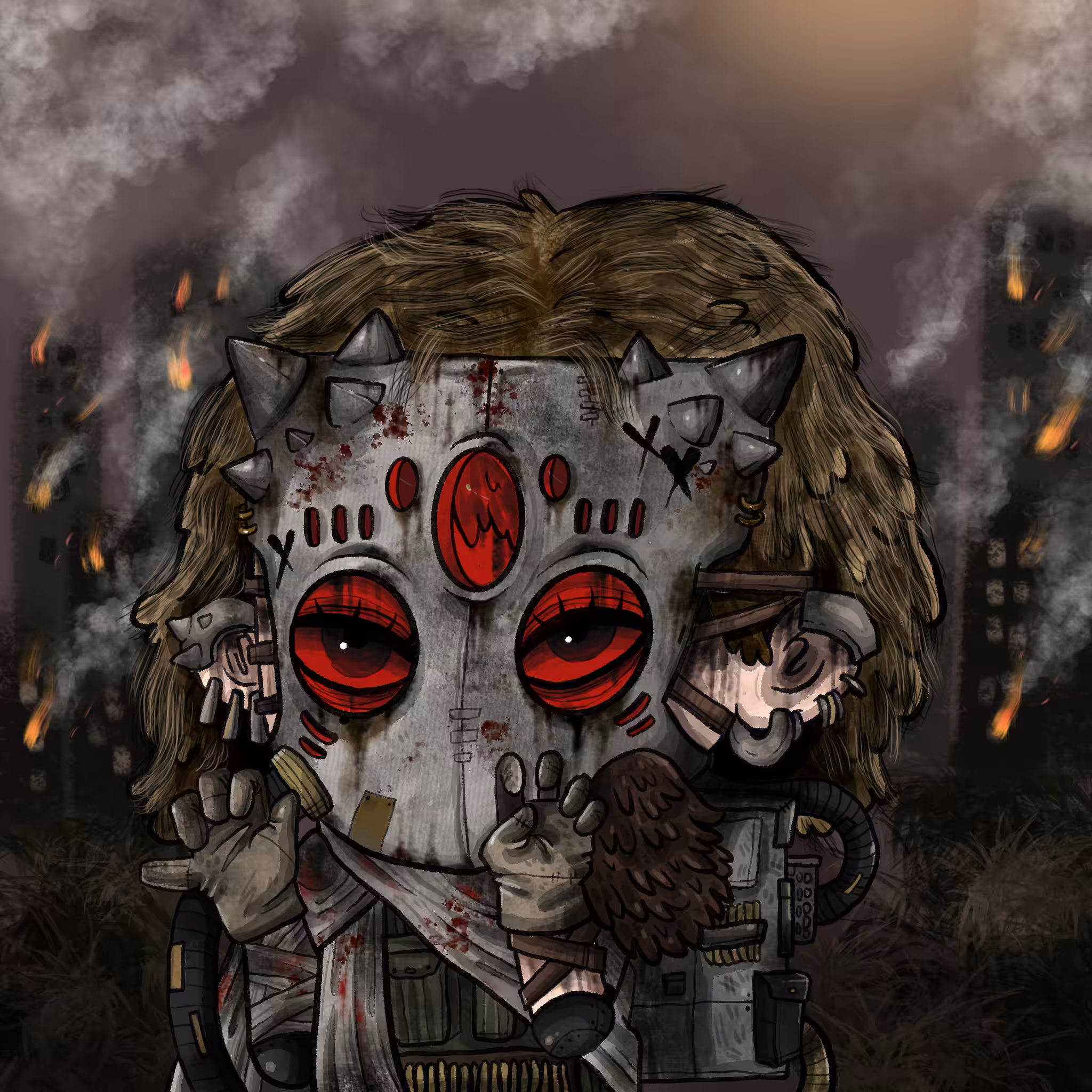 MISSINGNOSE POSTAPOCALYPTIC RED MASK GANG3 BICTH NUMB