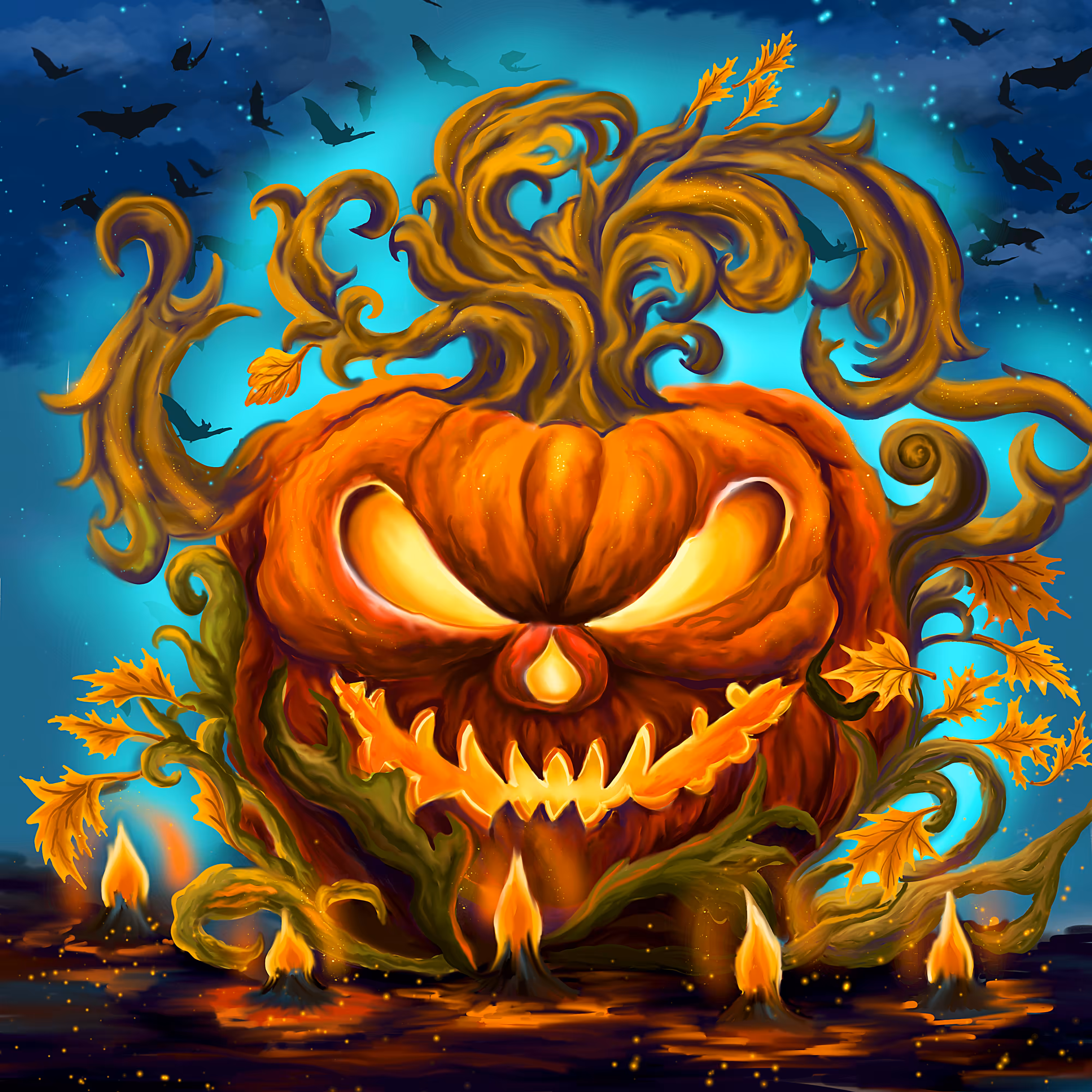 Flaming Pumpkin