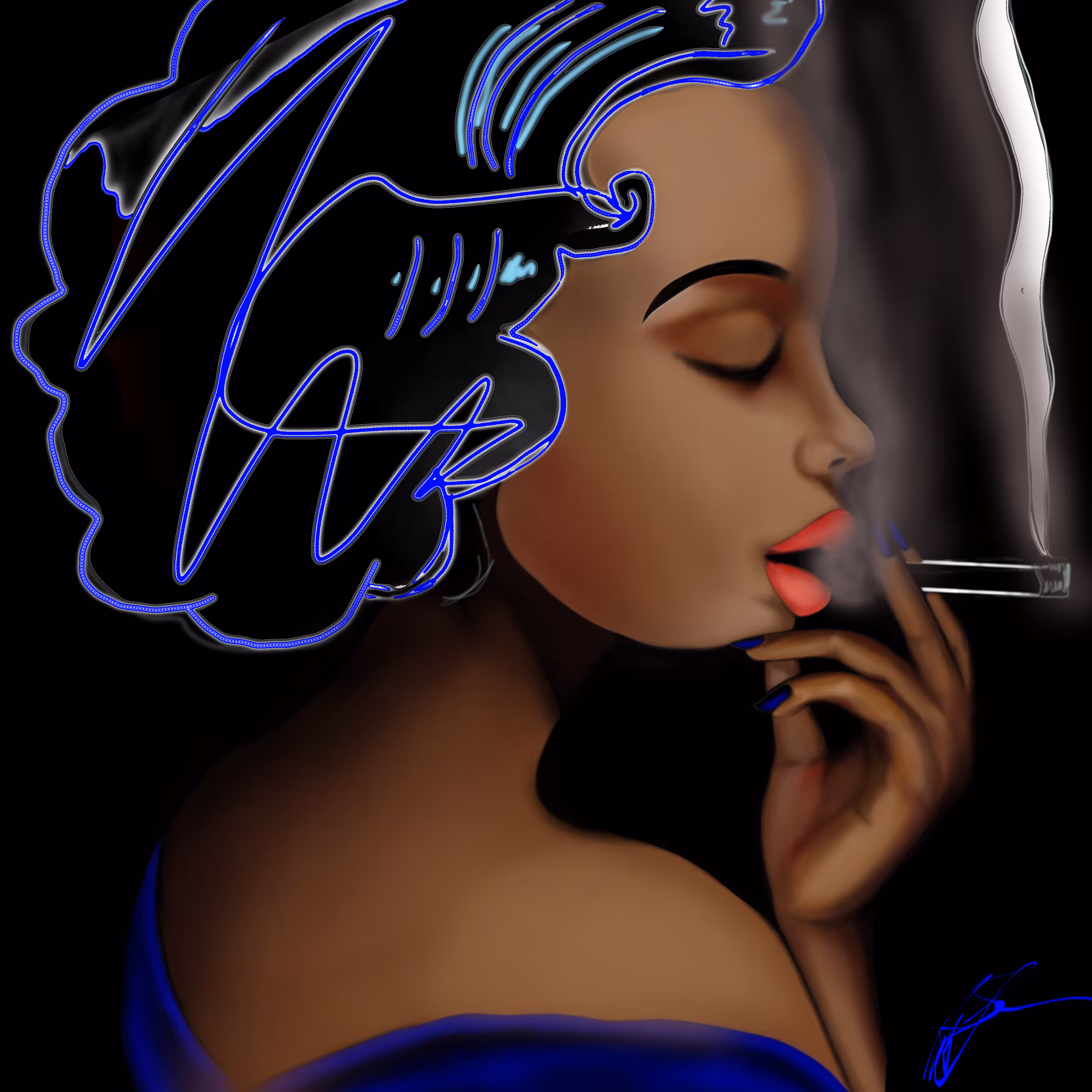 It's all smoke in blue