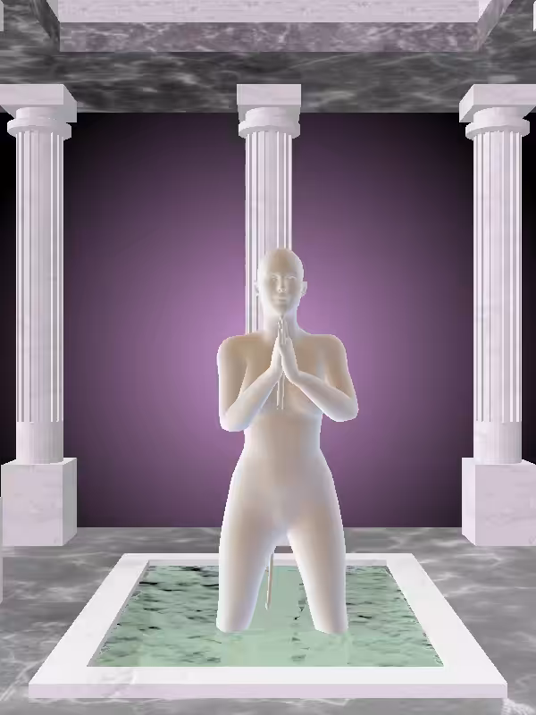 HeavenComputer: The Praying Luminescent Beige Woman #6519