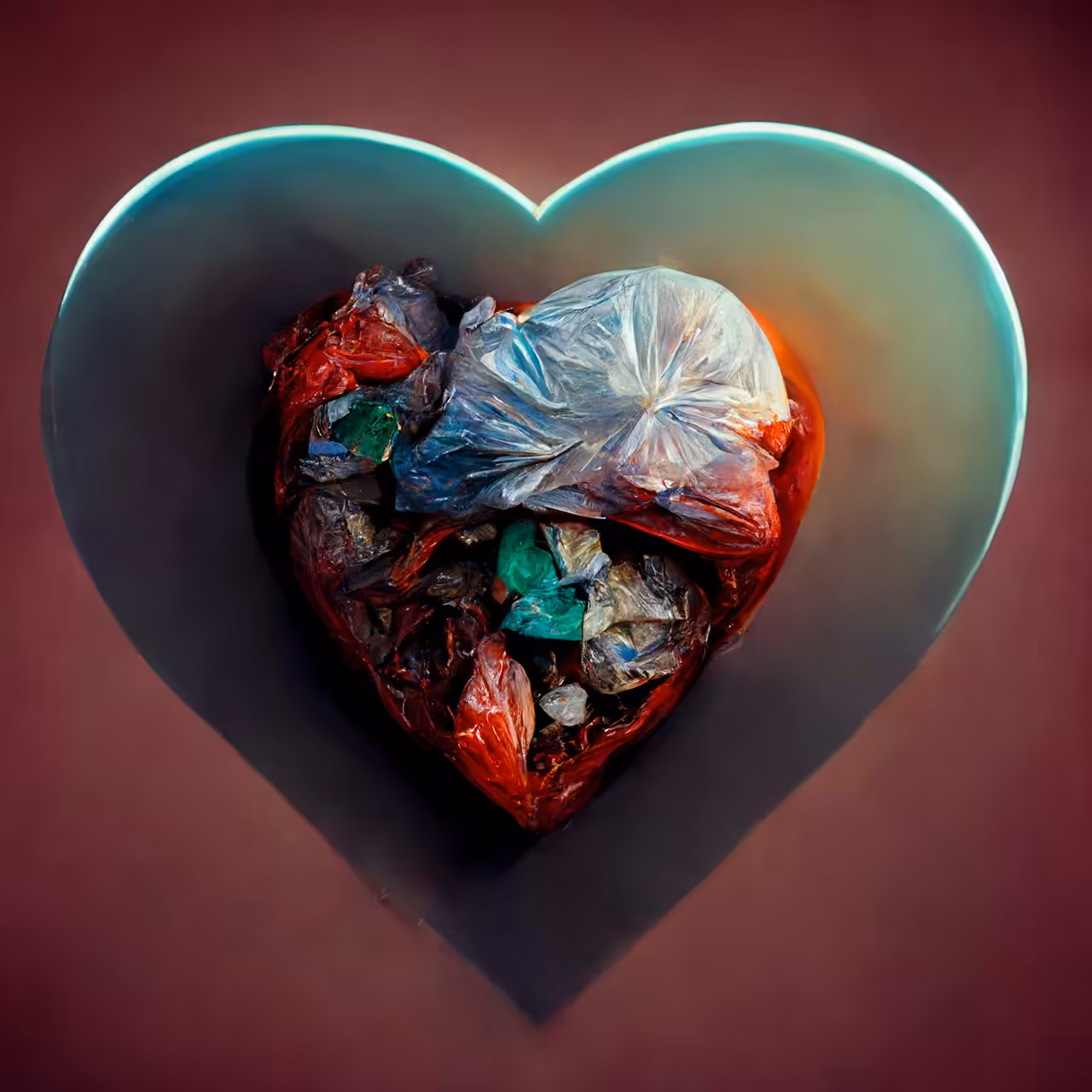 Art to Trash Hearts ... Heart-Shaped Trash Can