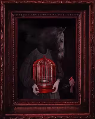 RED THREADS: Two cages