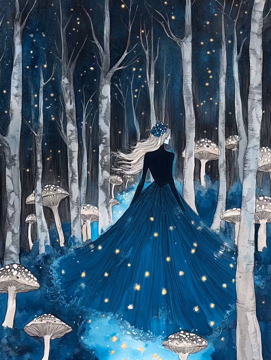 The enchanted forest of mushrooms