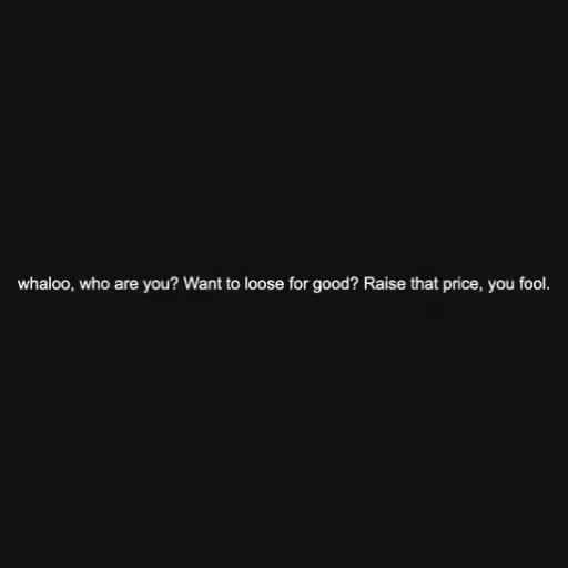 whaloo, who are you?...