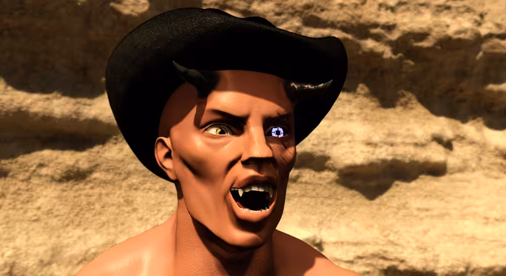 Robotic vampire cowboy
