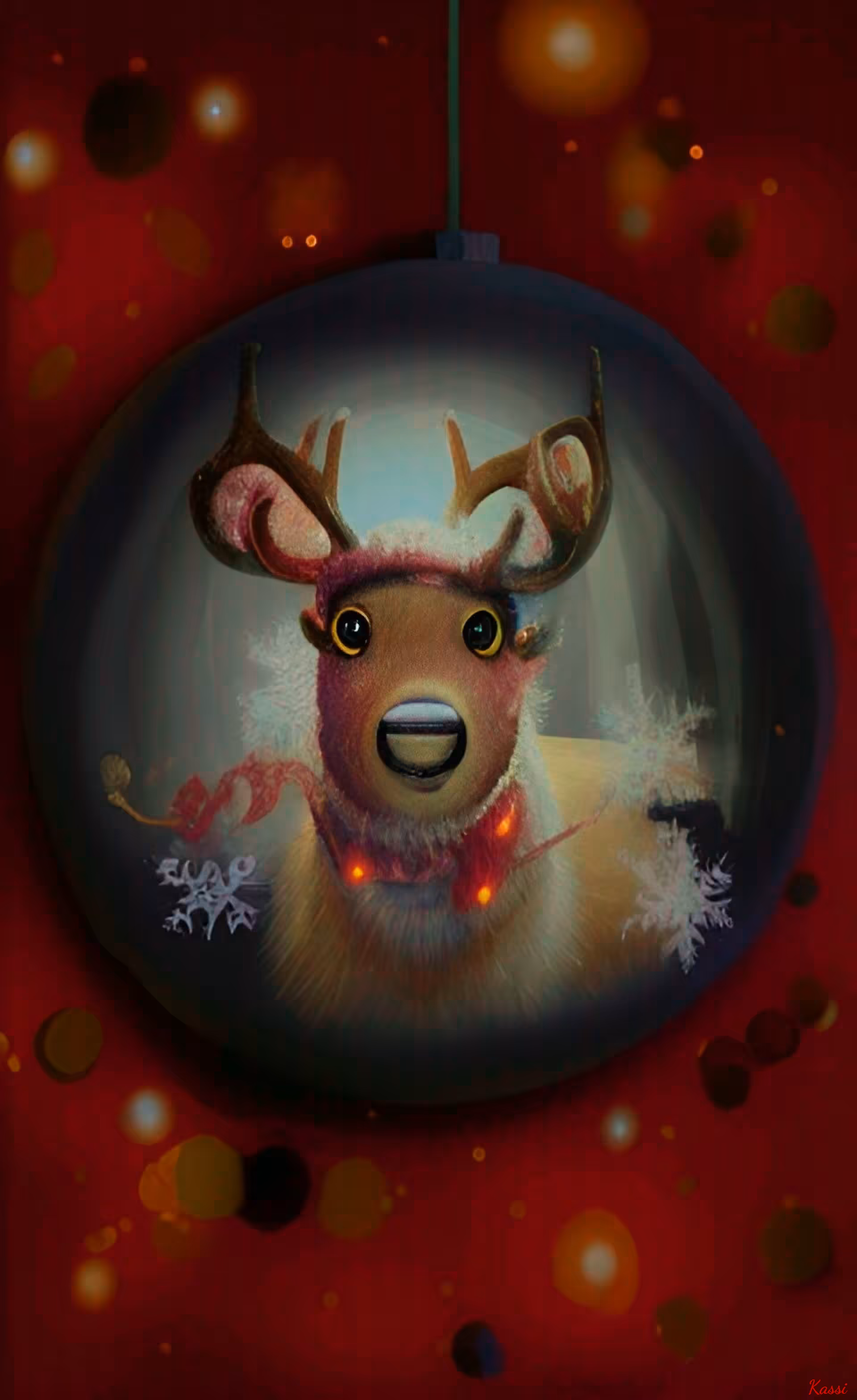 "Rudolph in a ball"