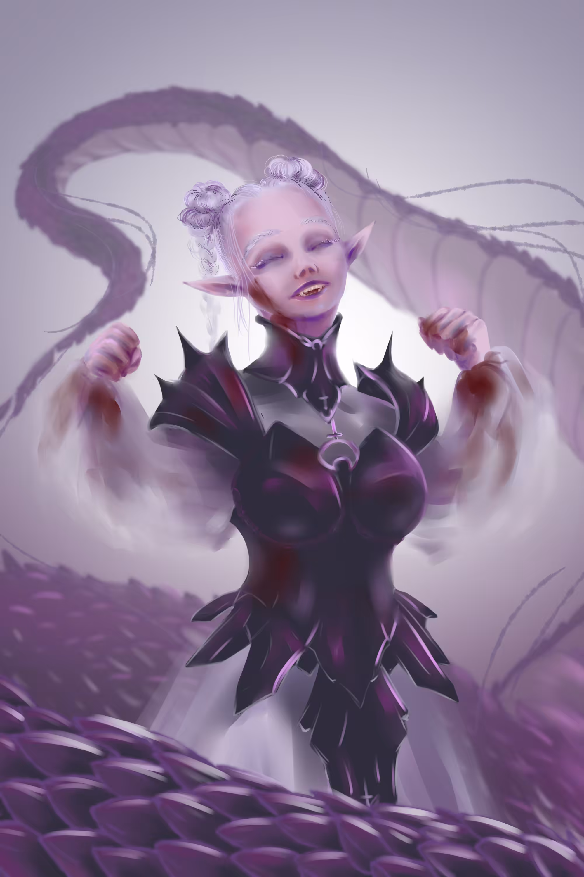 With her bare hands!