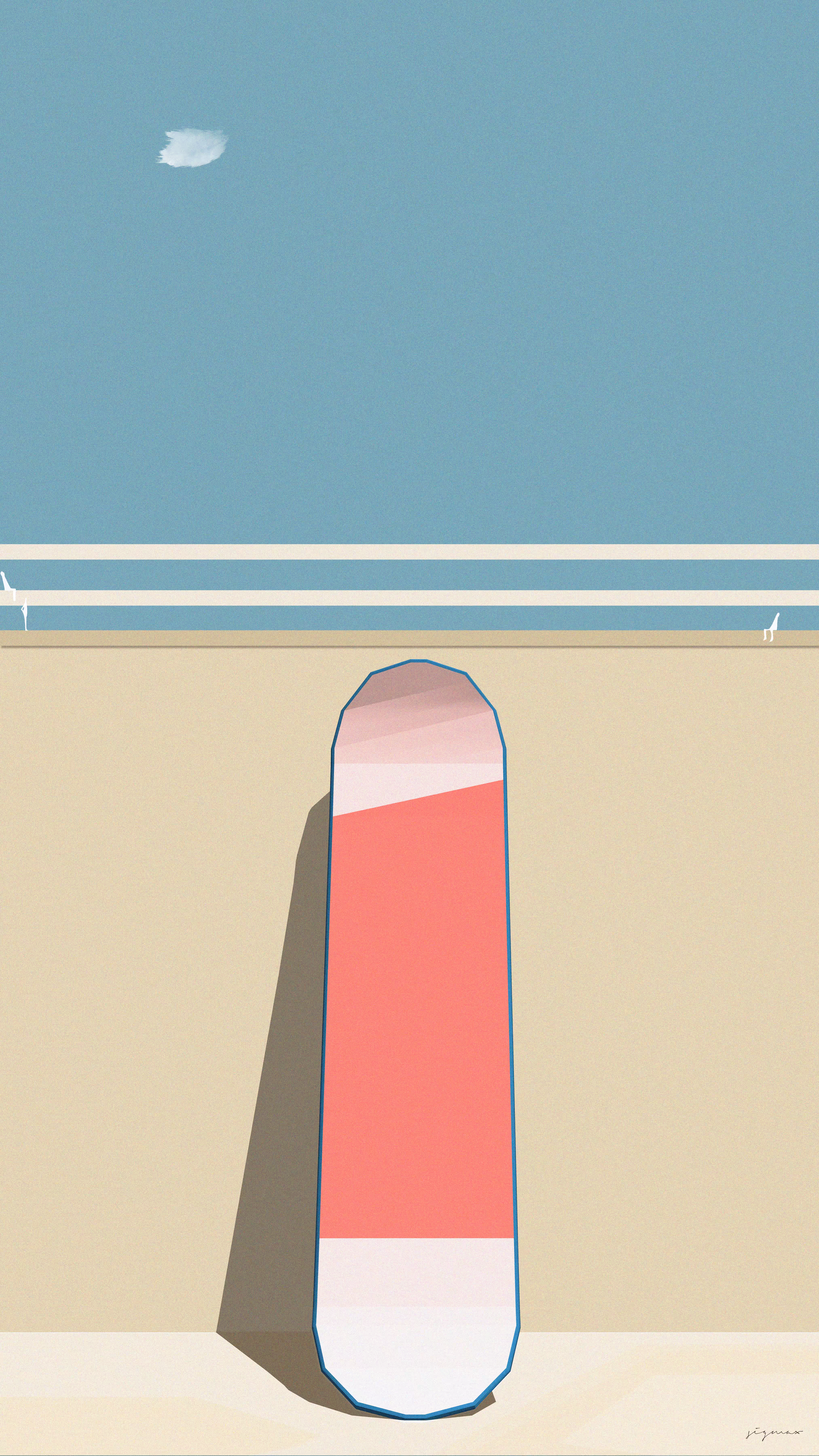 Skateboards under the blue sky: The Pink Skateboad